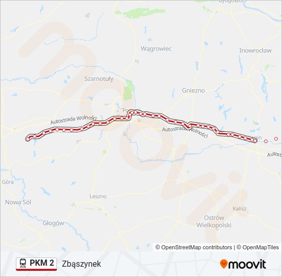 Поезд PKM 2: карта маршрута