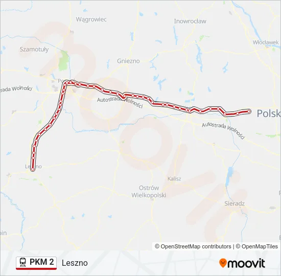 Поезд PKM 2: карта маршрута