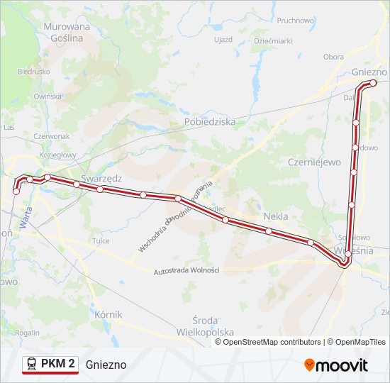 Поезд PKM 2: карта маршрута