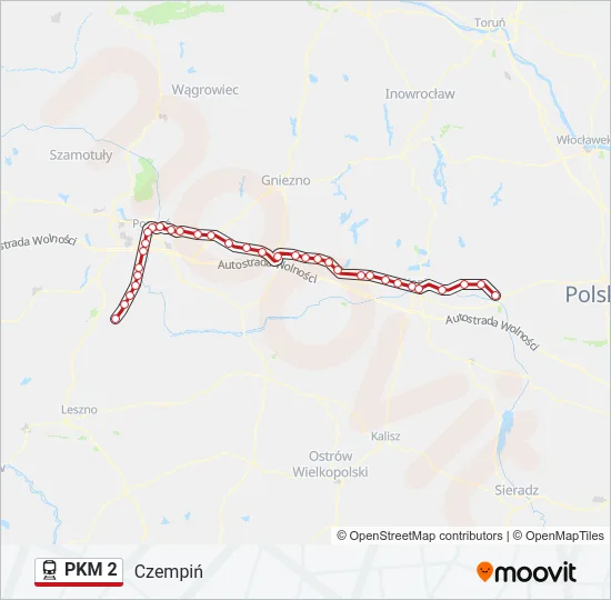 Поезд PKM 2: карта маршрута