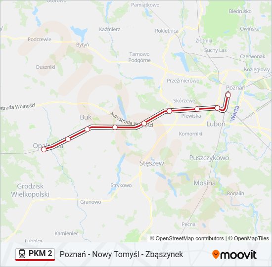 Поезд PKM 2: карта маршрута