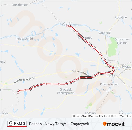 Поезд PKM 2: карта маршрута