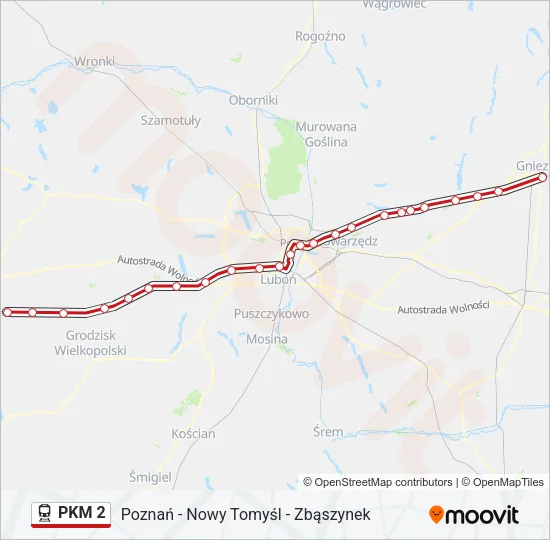 Поезд PKM 2: карта маршрута