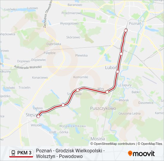 Поезд PKM 3: карта маршрута