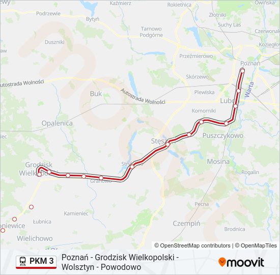 Поезд PKM 3: карта маршрута