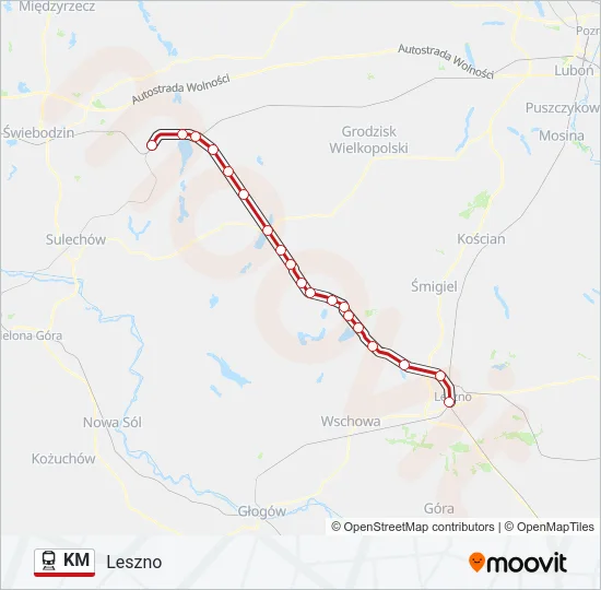 KM Train Line Map