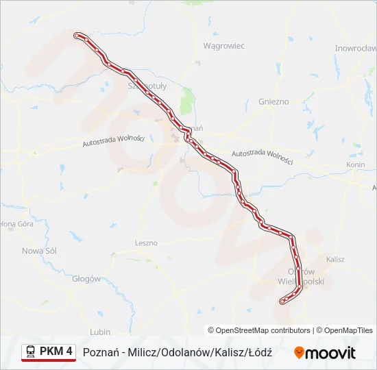 Поезд PKM 4: карта маршрута