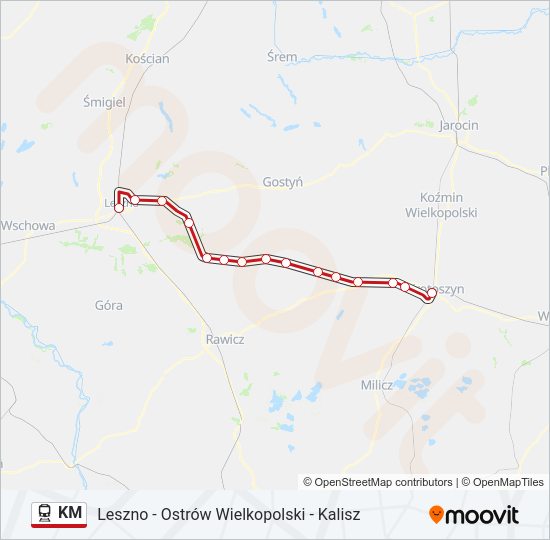 KM train Line Map