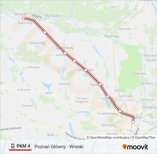 Поезд PKM 4: карта маршрута
