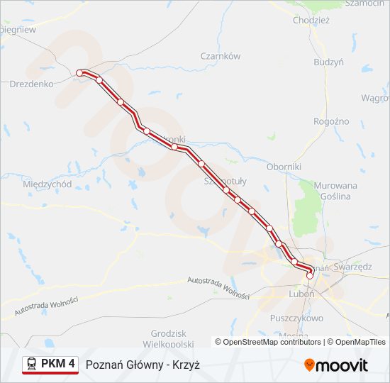 Поезд PKM 4: карта маршрута