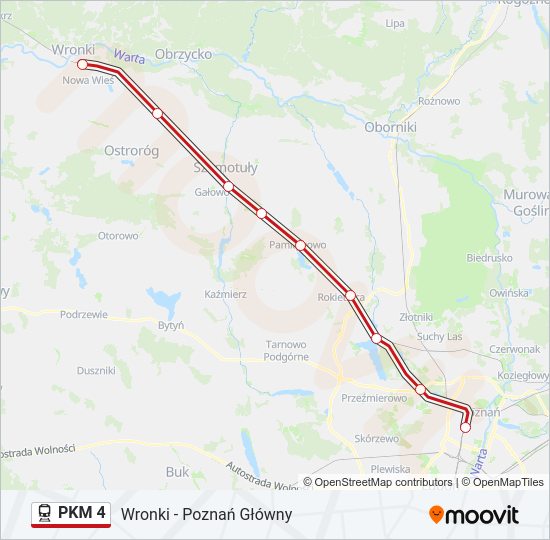 Поезд PKM 4: карта маршрута