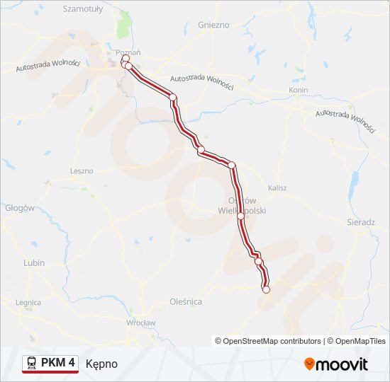Поезд PKM 4: карта маршрута