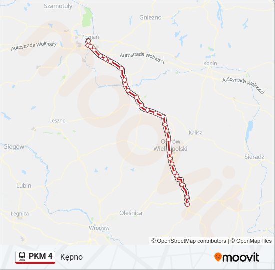 Поезд PKM 4: карта маршрута