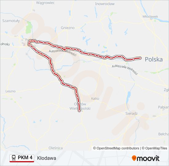 Поезд PKM 4: карта маршрута