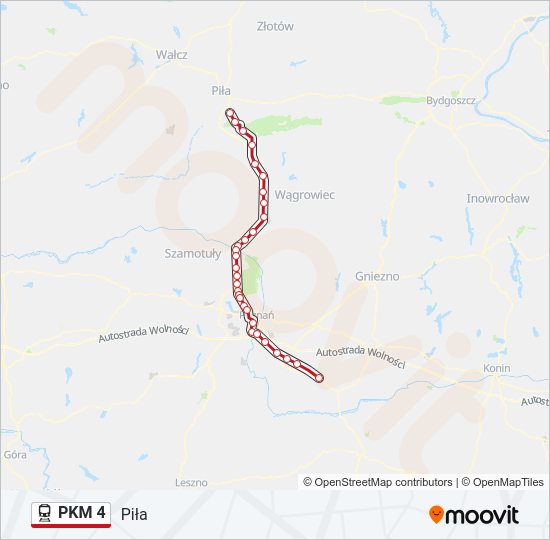 Поезд PKM 4: карта маршрута