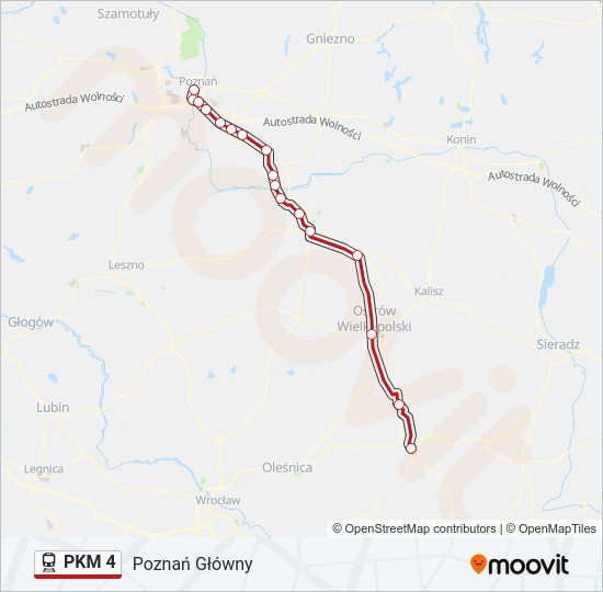 Поезд PKM 4: карта маршрута