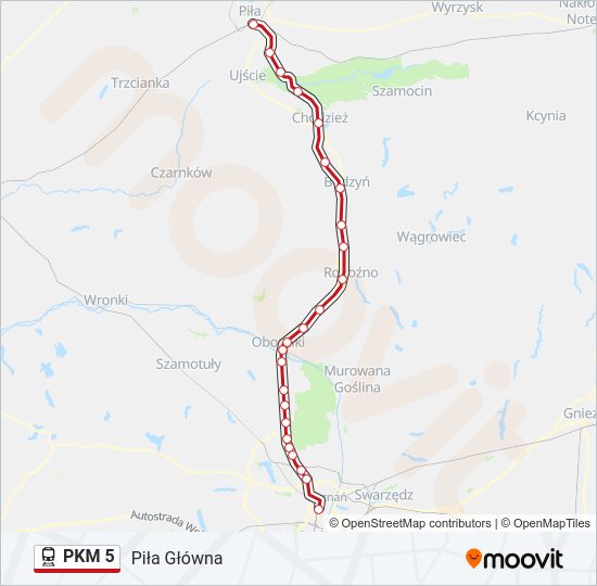 Поезд PKM 5: карта маршрута
