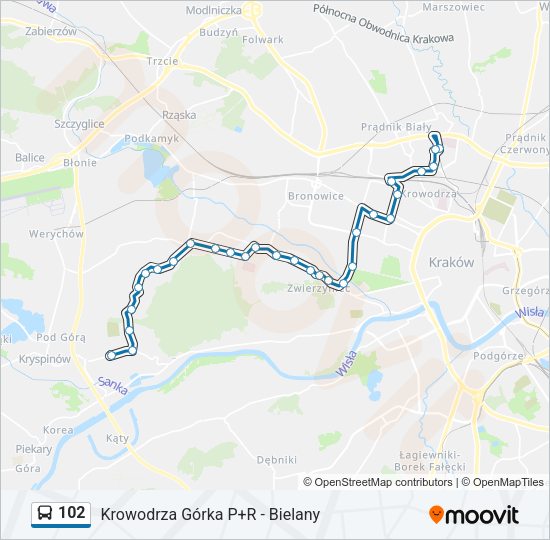 102 bus Line Map