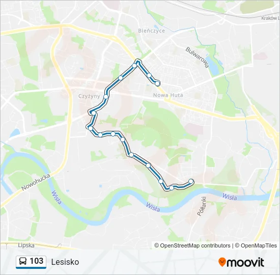 103 Bus Line Map