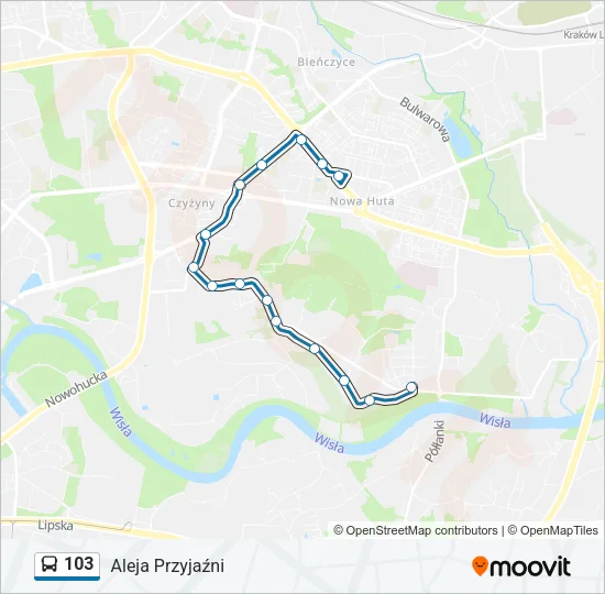 103 Bus Line Map