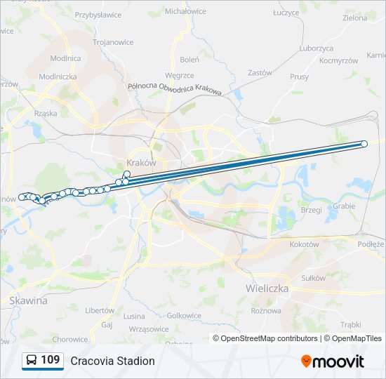 Автобус 109: карта маршрута