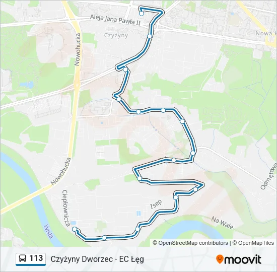 113 Bus Line Map