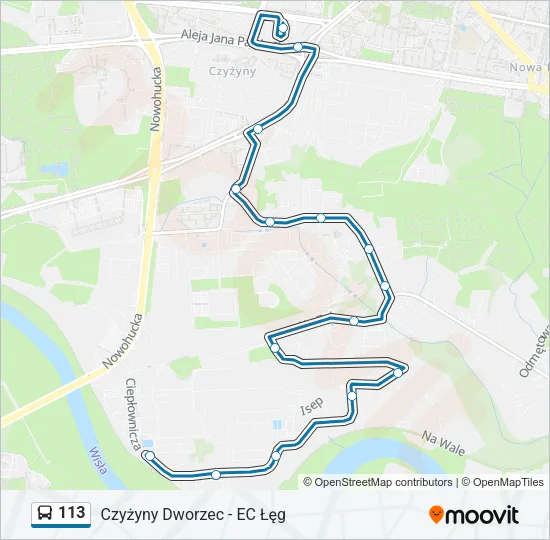 113 Bus Line Map
