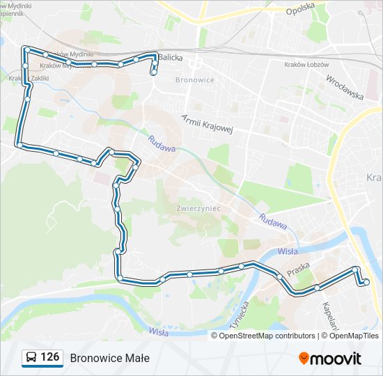 126 bus Line Map