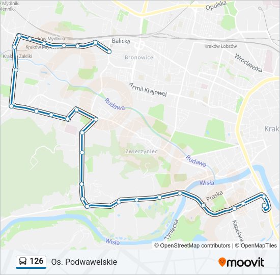 126 bus Line Map