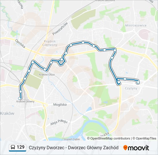 129 bus Line Map