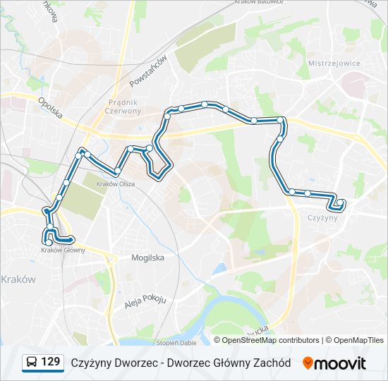 129 bus Line Map