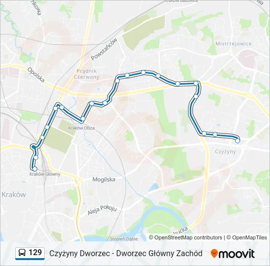 129 Bus Line Map