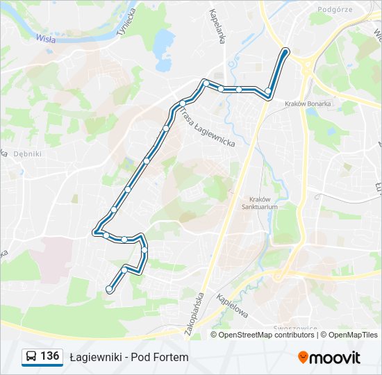 136 bus Line Map