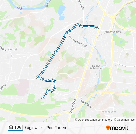 Автобус 136: карта маршрута