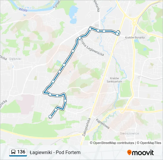 136 Bus Line Map