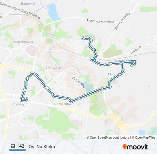 142 bus Line Map