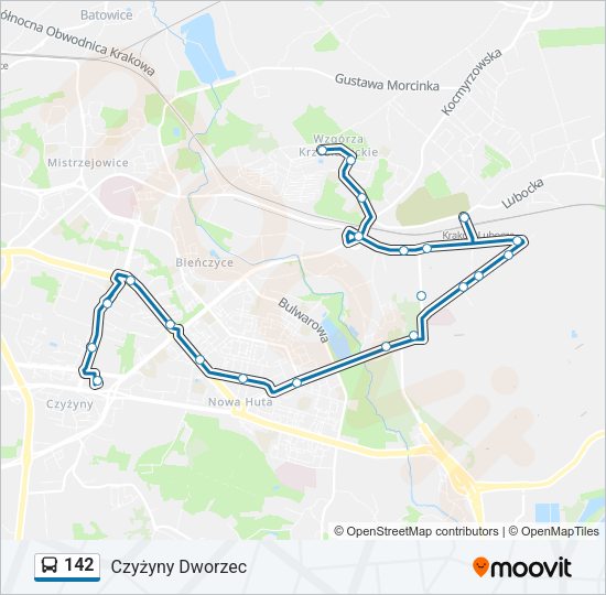 142 bus Line Map