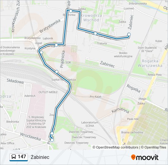 147 bus Line Map