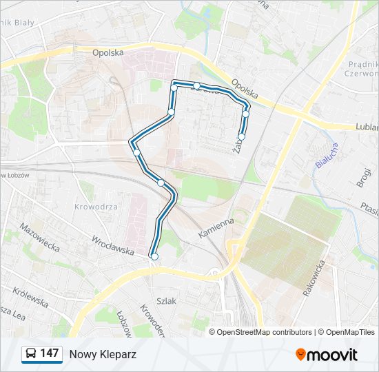 147 bus Line Map