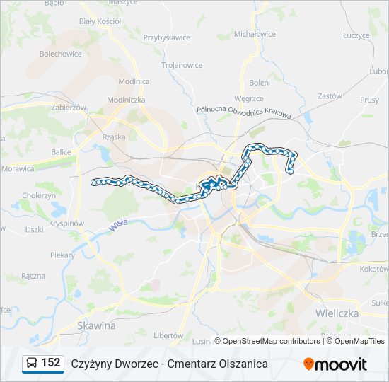 152 bus Line Map