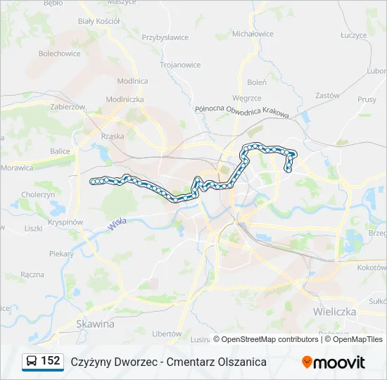 Автобус 152: карта маршрута
