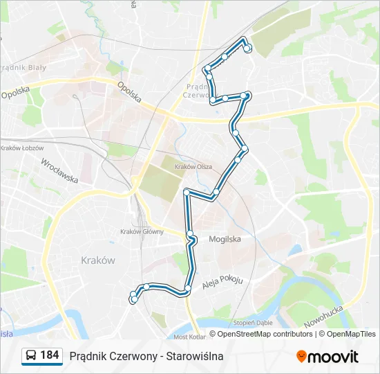Автобус 184: карта маршрута