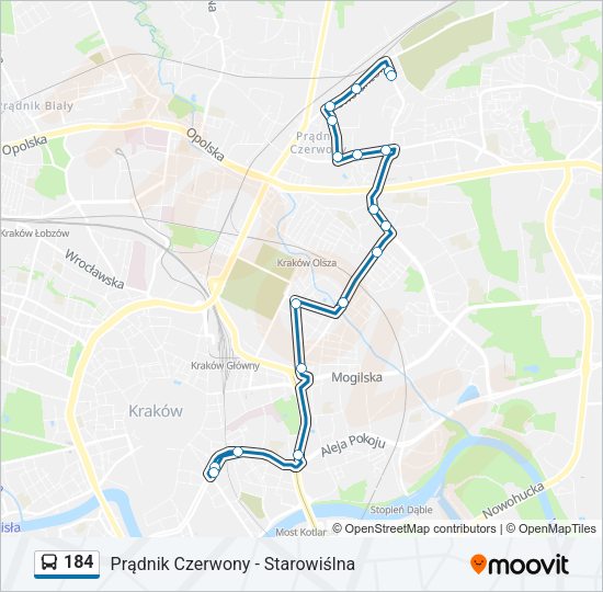 184 bus Line Map