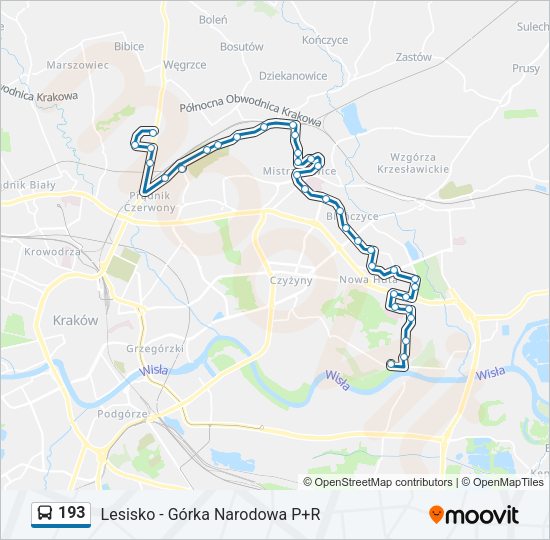 193 bus Line Map