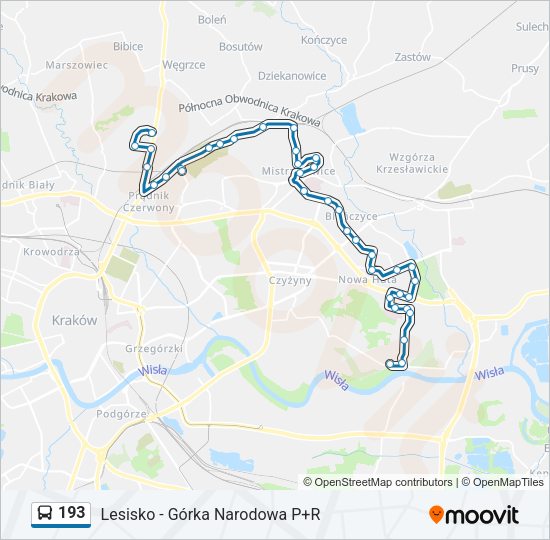 193 bus Line Map