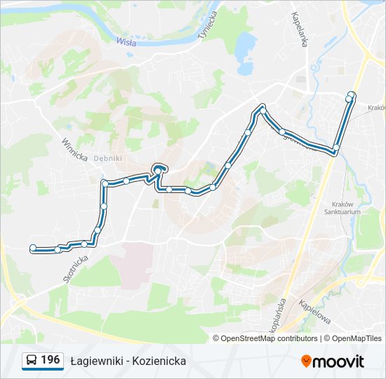 196 bus Line Map