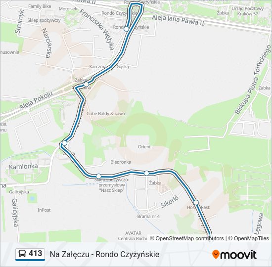 413 bus Line Map