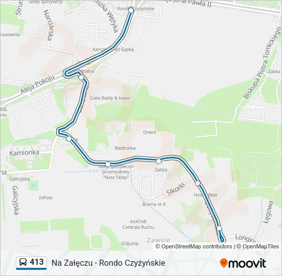 413 Bus Line Map