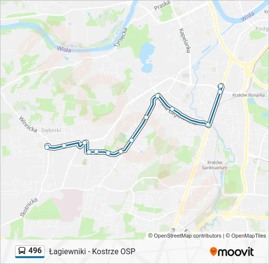 Автобус 496: карта маршрута