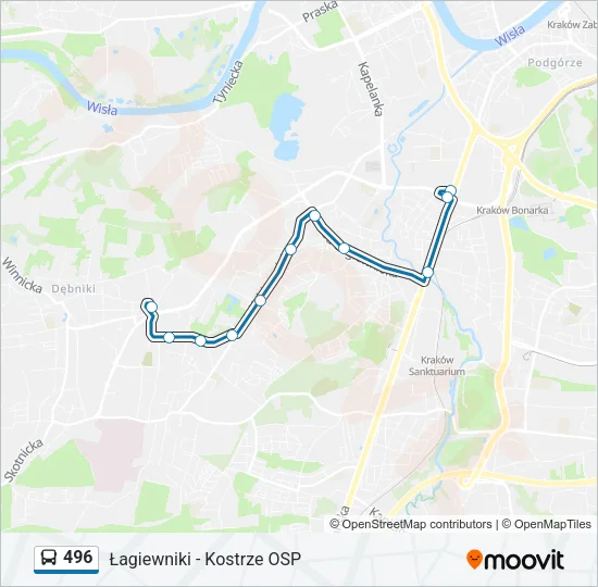 Автобус 496: карта маршрута